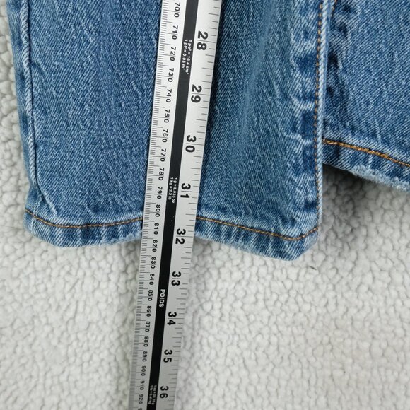 Levis 501 Jeans Womens 28 Blue Straight Leg Button Fly Heavyweight Classic 30L - Picture 9 of 13
